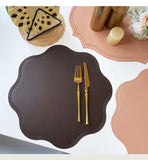 Blue Nordic Style Faux Leather Placemats Set of 4 - Heat-Resistant Waterproof Table Mats 38x38cm(cutlery not included)