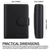 Black Plaid Men's Short Leather Wallet with RFID Protection - Genuine Cowhide Cardholder with Coin Pocket