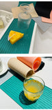 40.5*14.5CM Pink Silicone Draining Mat 4-Pack - Heat-Resistant Non-Slip Kitchen and Bathroom Pad for Cups and Utensils
