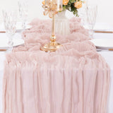 White Bohemian Gauze Table Runner 2-Pack - Polyester Fabric for Party and Birthday Table Decor