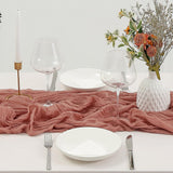 Beige Bohemian Gauze Table Runner 2-Pack - Polyester Fabric for Party and Birthday Table Decor