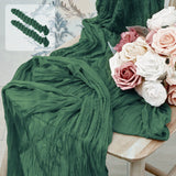Peacock Blue Bohemian Gauze Table Runner 2-Pack - Polyester Fabric for Party and Birthday Table Decor