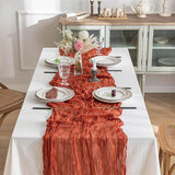 Dark Green Bohemian Gauze Table Runner 2-Pack - Polyester Fabric for Party and Birthday Table Decor