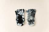 2 pairs Black tie-dye Non-Slip Yoga Socks for Women - Five-Toe Cotton Blend Socks for Pilates and Indoor Sports