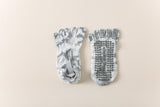 2 Pairs Grey Tie-Dye Non-Slip Yoga Socks for Women - Five-Toe Cotton Blend Socks for Pilates and Indoor Sports