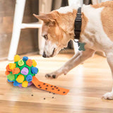 Green Ball And Colorful Strips Of Fabric Interactive Pet Snuffle Ball - Treat-Dispensing Toy for Dogs and Cats, 20 cm TPR and Felt Fabric for Mental Stimulation