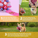 Orange Ball And Colorful Strips Of Fabric Interactive Pet Snuffle Ball - Treat-Dispensing Toy for Dogs and Cats, 20 cm TPR and Felt Fabric for Mental Stimulation