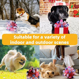 Purple Ball And Colorful Strips Of Fabric Interactive Pet Snuffle Ball - Treat-Dispensing Toy for Dogs and Cats, 20 cm TPR and Felt Fabric for Mental Stimulation