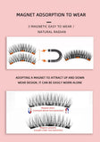 Style 1 Black Magnetic False Eyelashes Kit - 3 Pairs with Applicator Clip and Mirror Case