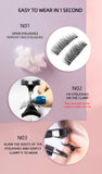 Style 4 Black Magnetic False Eyelashes Kit - 3 Pairs with Applicator Clip and Mirror Case