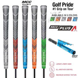 2 Pcs Red MCC PLUS4 Midsize Golf Grip - Rubber and Cotton Thread Hybrid, 265 mm, 72g, Core 60