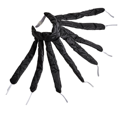 Black Heatless Octopus Hair Curlers 2-Pack - 50cm Soft Fabric Curling Rods for Effortless, Damage-Free Curls