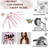 Brown Heatless Octopus Hair Curlers 2-Pack - 50cm Soft Fabric Curling Rods for Effortless, Damage-Free Curls