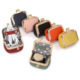 Pink Mini Jewelry Pouch - Compact PU Leather Coin Purse for Earrings, Rings, and Necklaces, 6.5x5x3.5cm