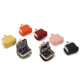 Green Mini Jewelry Pouch - Compact PU Leather Coin Purse for Earrings, Rings, and Necklaces, 6.5x5x3.5cm