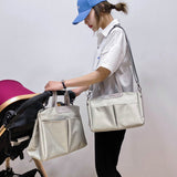 Size Small Khaki Stylish Multi-Function Diaper Bag - Insulated Tote with Shoulder Strap for Baby Essentials