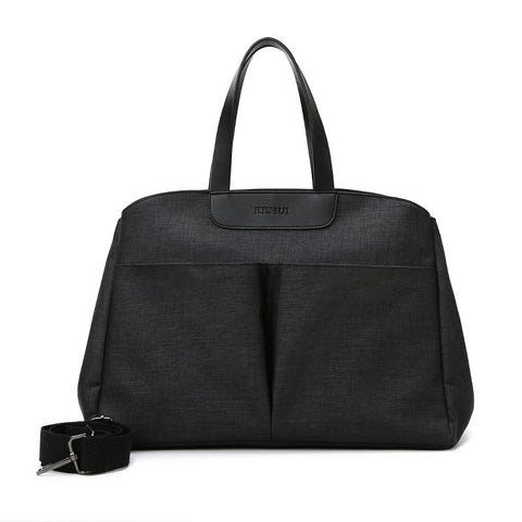 Size Large Black Stylish Multi-Function Diaper Bag - Insulated Tote with Shoulder Strap for Baby Essentials