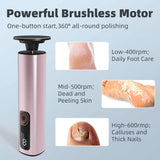 Black Rechargeable Electric Foot File with 9 Speed Settings - Callus Remover for Smooth Feet