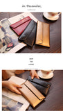 Claret Red Women's Genuine Leather Long Wallet - Slim Business Clutch with Snap Closure, Multi-Card Holder