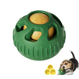 Blue Ball and Yellow Mold Pet Treat Dispensing Ball and Molding Set - Silicone Dog Chew Toy for Teeth Cleaning and Boredom Relief