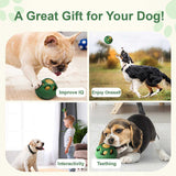 Blue Ball and Yellow Mold Pet Treat Dispensing Ball and Molding Set - Silicone Dog Chew Toy for Teeth Cleaning and Boredom Relief