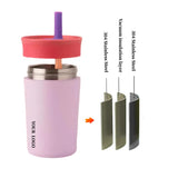 2 Pcs Yellow 12oz Insulated Tumbler with Straw - 304 Stainless Steel, BPA-Free, Leak-Proof Coffee Mug for Hot and Cold Drinks
