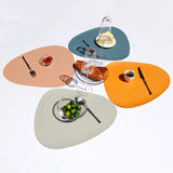 4 Pcs Blue Nordic-Style PVC Leather Placemats Set of 4 - Waterproof, Heat-Resistant, and Oil-Proof Triangular Table Mats