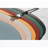 4 Pcs Green Nordic-Style PVC Leather Placemats Set of 4 - Waterproof, Heat-Resistant, and Oil-Proof Triangular Table Mats