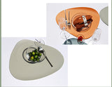 4 Pcs Coffee Nordic-Style PVC Leather Placemats Set of 4 - Waterproof, Heat-Resistant, and Oil-Proof Triangular Table Mats