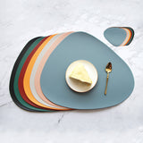 4 Pcs Coffee Nordic-Style PVC Leather Placemats Set of 4 - Waterproof, Heat-Resistant, and Oil-Proof Triangular Table Mats