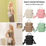 Beige Mini Waterproof Oxford Backpack - Lightweight 263g Travel Crossbody Bag with Adjustable Straps