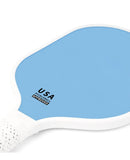 Light Blue Fiberglass Pickleball Paddle Set - 2 Minimalist Paddles, 4 Balls, and Carry Bag for Outdoor Play