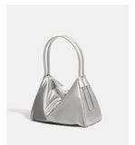 Blue Luminous Silver Nylon Underarm Shoulder Bag - Convertible Crossbody Hobo with Pouch - Lightweight & Modern