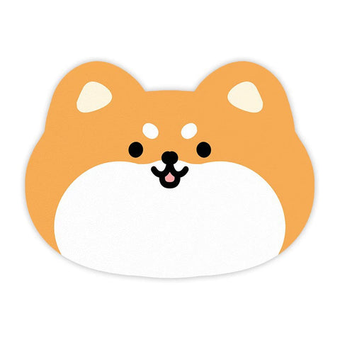 2 Pcs Style 9 Yellow Puppy pattern Cartoon Pet Feeding Mat for Cats & Dogs - Absorbent Diatom Mud Splash-Proof Mat, Easy to Clean