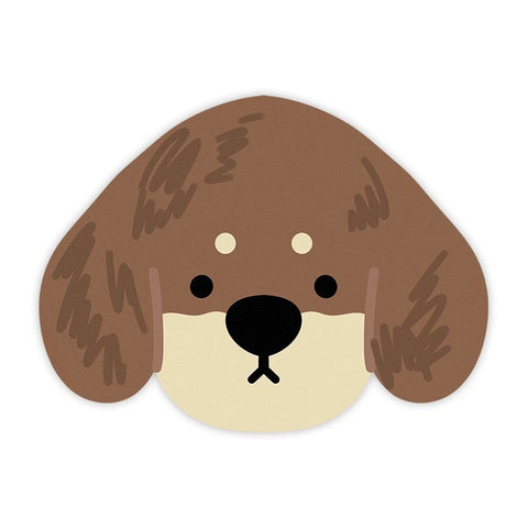 2 Pcs Style 11 Brown Puppy pattern Cartoon Pet Feeding Mat for Cats & Dogs - Absorbent Diatom Mud Splash-Proof Mat, Easy to Clean