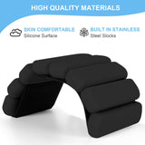 Black Adjustable Silicone Wrist & Ankle Weights - 2lb Pair (900g) | Comfortable Fitness Resistance Bands for Workout, Running, Training