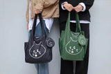 Black Foldable Waterproof Shopping Tote Bag Set - Large Capacity Lightweight Reusable Grocery Bag with Matching Pouch