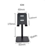 Black Adjustable Aluminum Alloy Phone and Tablet Stand - Telescopic Desktop Holder for Live Streaming and Hands-Free Use
