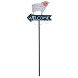 Grey Goat Pattern Charming Metal Garden Stakes | Welcome Yard & Lawn Decor