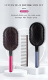 Grey Air Cushion Massage Paddle Brush & Wide Tooth Comb Set - Gentle Detangling for All Hair Types