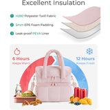 Brown Chic Double Deck Insulated Lunch Bag - Leakproof Cooler Tote for Women