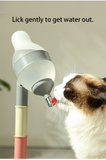 Beige Base Adjustable Height Pet Water Dispenser with Food Bowl Base - Non-Drip Bottle Feeder Station for Dogs & Cats