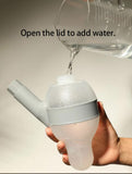 Beige Base Adjustable Height Pet Water Dispenser with Food Bowl Base - Non-Drip Bottle Feeder Station for Dogs & Cats
