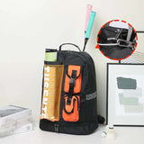Orange And Grey Stylish Sports Backpack with Contrast Pockets - Unisex Gym Bag for Badminton & Tennis