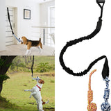 Red And Colored Cotton Balls Interactive Bungee Dog Tug Toy - Hanging Rope Ball for Solo Play & Exercise