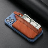 2 Pcs Black Multifunction Stick-On Phone Wallet - PU Leather Card Holder with Zipper & Flip Cover
