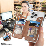 2 Pcs Green Multifunction Stick-On Phone Wallet - PU Leather Card Holder with Zipper & Flip Cover
