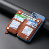 2 Pcs Green Multifunction Stick-On Phone Wallet - PU Leather Card Holder with Zipper & Flip Cover
