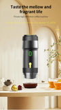 Black 3-in-1 Portable Electric Espresso Maker - Rechargeable Travel Coffee Machine for Capsules & Ground Coffee