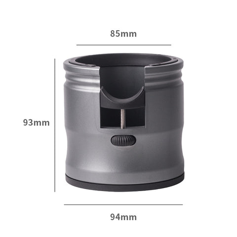 Dark Grey Round Professional Aluminum Espresso Tamping Station - Adjustable Portafilter Holder Stand